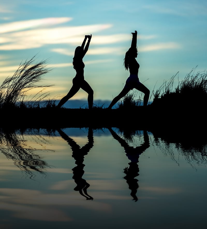 Women practicing energy activation